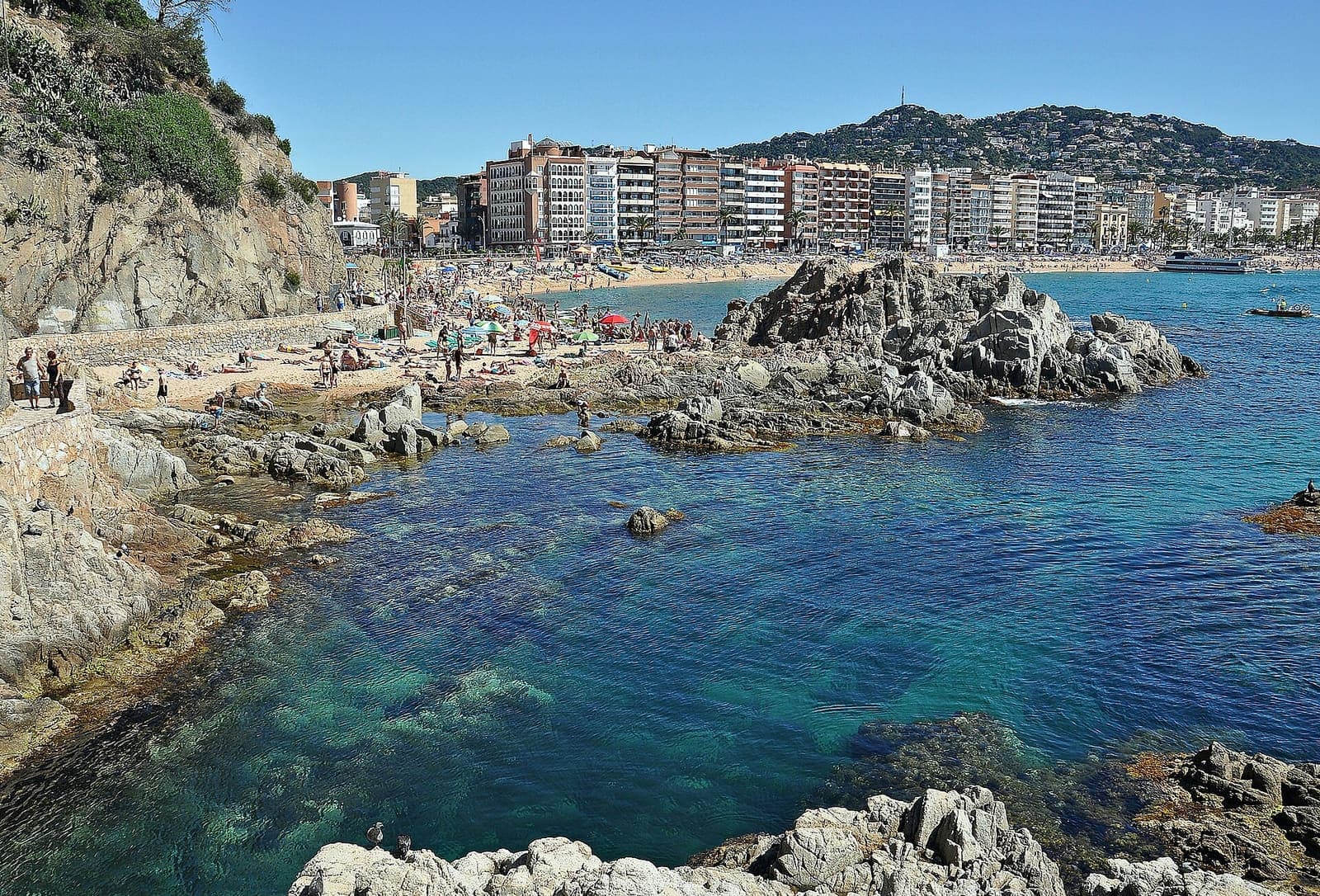 The main beach at Lloret de Mar on the Costa Brava