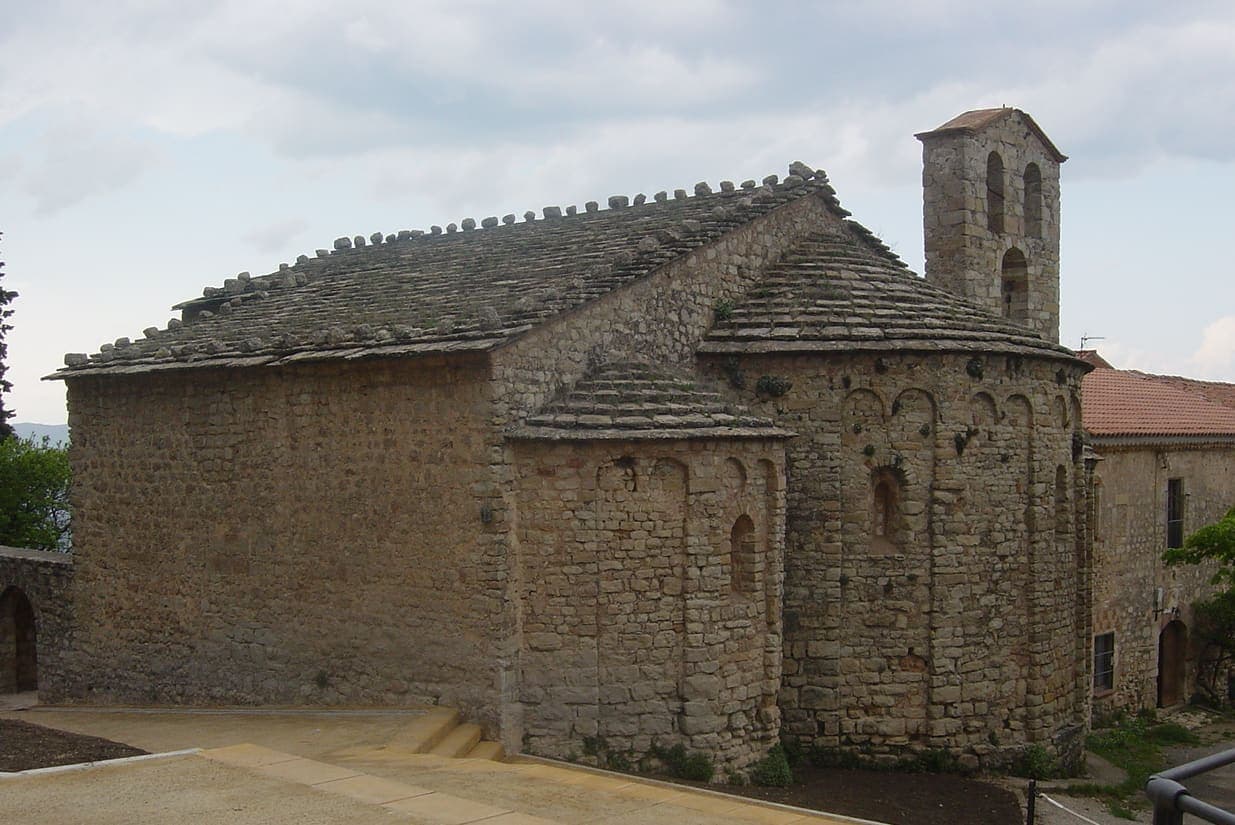 The monastery of Montserrat below its serrated peaks